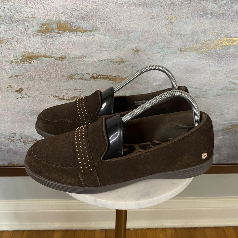 Skechers Shoes Womens Size 8.5 Brown Leather Slip On Comfort Loafers SN 136242